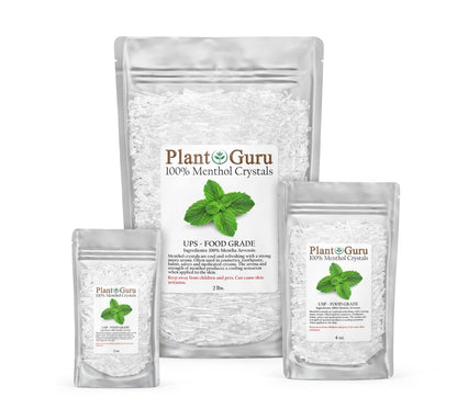 Menthol-Kristalle 113 g (4 oz) – 100 % reines natürliches Mentha Arvensis, USP-Lebensmittelqualität – Ideal für Kosmetik, Salben, Balsame, Cremes und Seifenherstellung