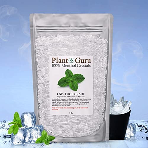 Menthol-Kristalle 113 g (4 oz) – 100 % reines natürliches Mentha Arvensis, USP-Lebensmittelqualität – Ideal für Kosmetik, Salben, Balsame, Cremes und Seifenherstellung