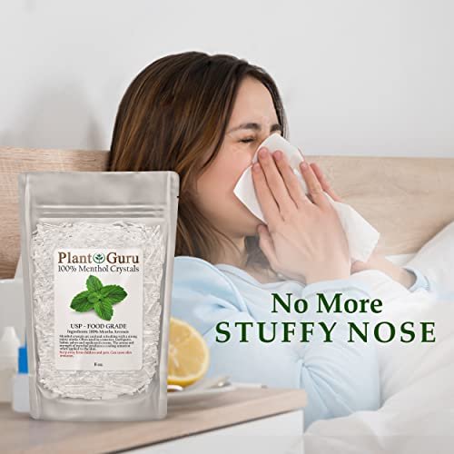 Menthol-Kristalle 113 g (4 oz) – 100 % reines natürliches Mentha Arvensis, USP-Lebensmittelqualität – Ideal für Kosmetik, Salben, Balsame, Cremes und Seifenherstellung