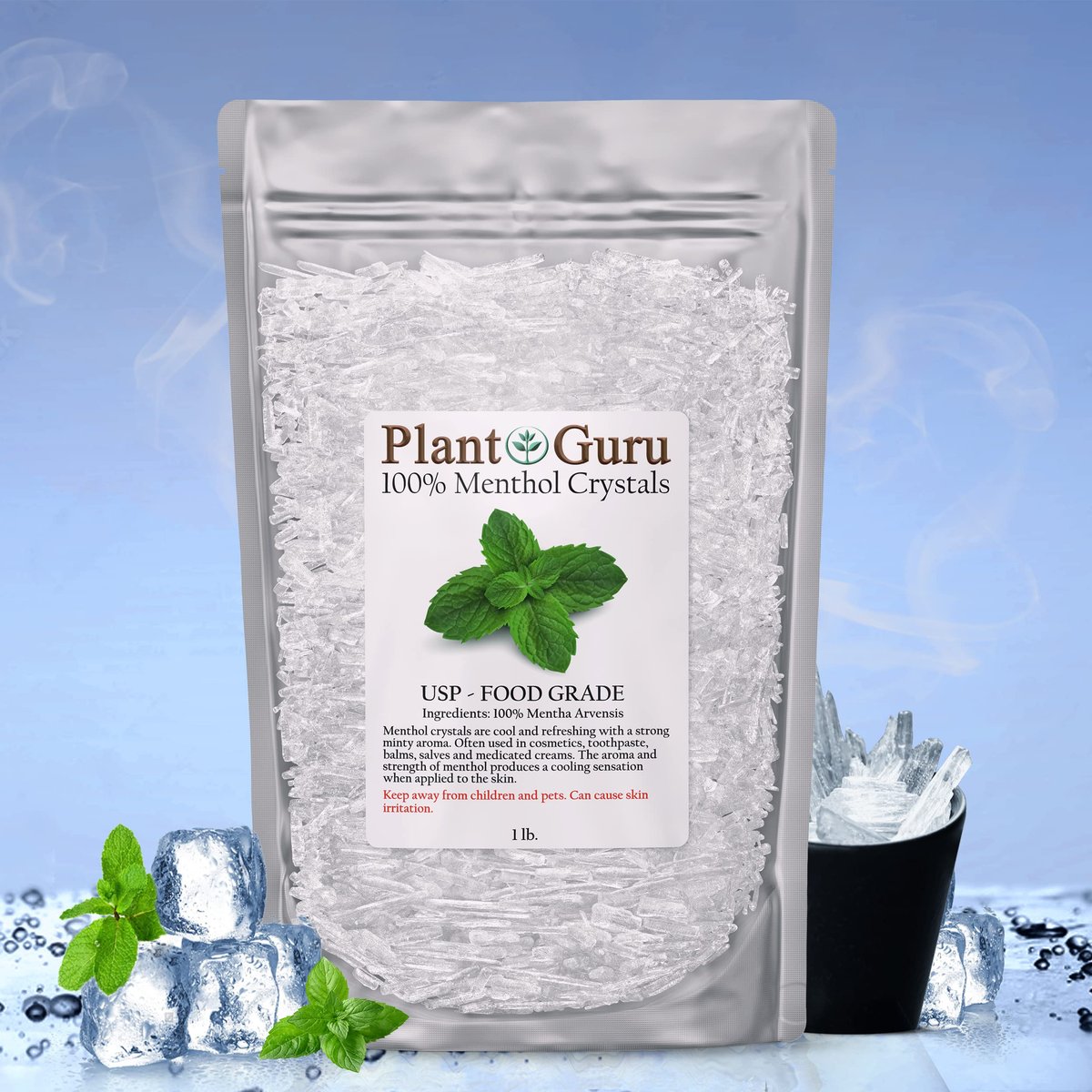 Menthol-Kristalle 113 g (4 oz) – 100 % reines natürliches Mentha Arvensis, USP-Lebensmittelqualität – Ideal für Kosmetik, Salben, Balsame, Cremes und Seifenherstellung