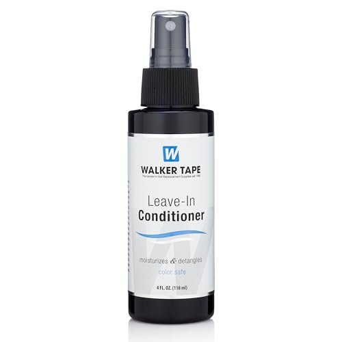 Walker Tape Leave-In Conditioner Spray 4 fl oz für Perücken, Lace-Systeme, Toupet-Anwendungen, Haarklebevorbereitung und Klebestreifen – entwirrend, feuchtigkeitsspendend, Frizz-Kontrolle für Haarsysteme