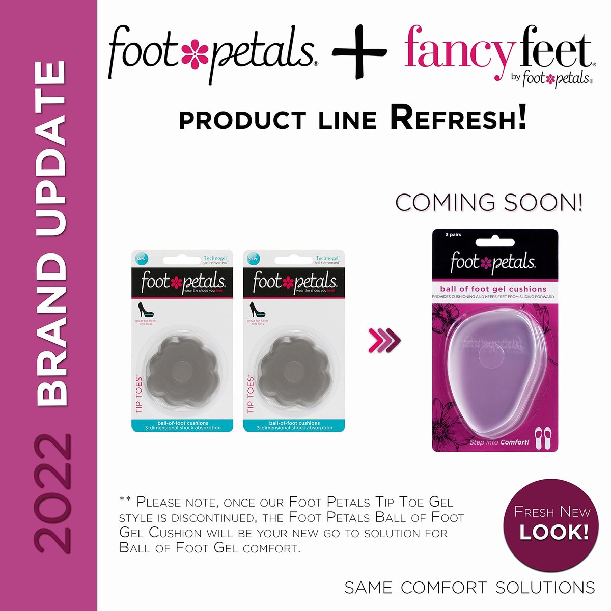 Foot Petals Ball-of-Foot Polster – Metatarsal-Pad für langanhaltenden Komfort – Verhindert Zehenrutschen und Überhang – Damen Absätze – 3 Paar – Klar Gel