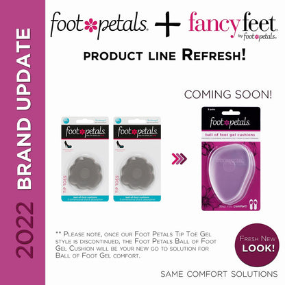 Foot Petals Ball-of-Foot Polster – Metatarsal-Pad für langanhaltenden Komfort – Verhindert Zehenrutschen und Überhang – Damen Absätze – 3 Paar – Klar Gel