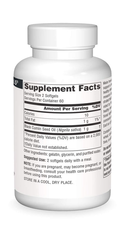 Source Naturals Schwarzkümmelöl für Atemwegsunterstützung - 120 Softgels