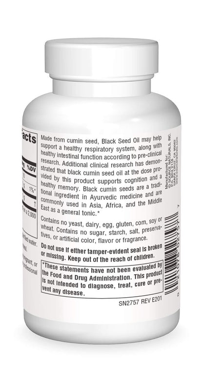 Source Naturals Schwarzkümmelöl für Atemwegsunterstützung - 120 Softgels