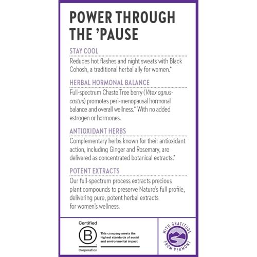 New Chapter Menopause Supplement - Estrotone Kräuter-Hormonbalance für Frauen in den Wechseljahren, mit Traubensilberkerze zur Linderung von Hitzewallungen und Nachtschweiß + Mönchspfeffer, ohne zugesetzte Hormone - 30 Stück