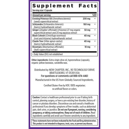 New Chapter Menopause Supplement - Estrotone Kräuter-Hormonbalance für Frauen in den Wechseljahren, mit Traubensilberkerze zur Linderung von Hitzewallungen und Nachtschweiß + Mönchspfeffer, ohne zugesetzte Hormone - 30 Stück