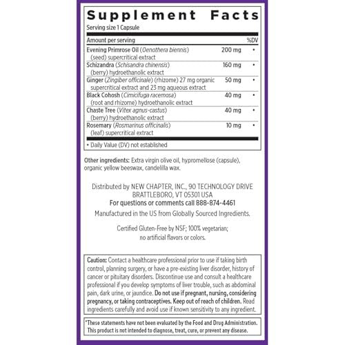 New Chapter Menopause Supplement - Estrotone Kräuter-Hormonbalance für Frauen in den Wechseljahren, mit Traubensilberkerze zur Linderung von Hitzewallungen und Nachtschweiß + Mönchspfeffer, ohne zugesetzte Hormone - 30 Stück