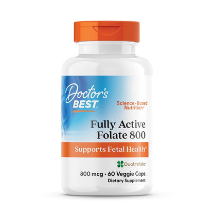 Doctor's Best Folat 800 mcg – Methylierte Folsäure (5-MTHF) für Männer & Frauen, 60 Kapseln