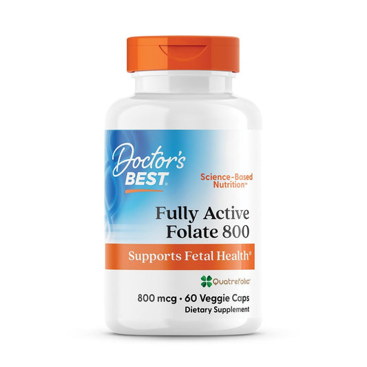 Doctor's Best Folat 800 mcg – Methylierte Folsäure (5-MTHF) für Männer & Frauen, 60 Kapseln