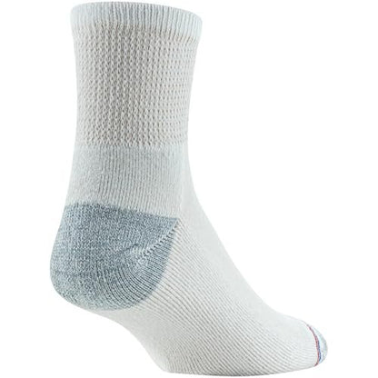 MediPeds Quarter-Socken mit nicht einschnürendem Bund, Polsterung und blasenresistent, 4 Paar, Weiß mit Pink, Schuhgröße: Herren 6-9; Damen 6-10