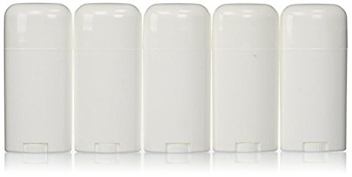 Leerer Deodorant-Behälter Oval 2,65 oz / 78 ml - Nachfüllbarer Drehstabbehälter aus Kunststoff für Deodorants, 5er-Pack von Yellow Brick Road