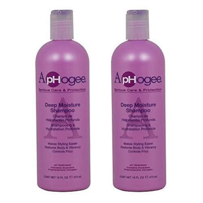 ApHogee Deep Moisture Shampoo 16oz (2er-Pack) – Feuchtigkeitsspendendes Shampoo für trockenes und geschädigtes Haar