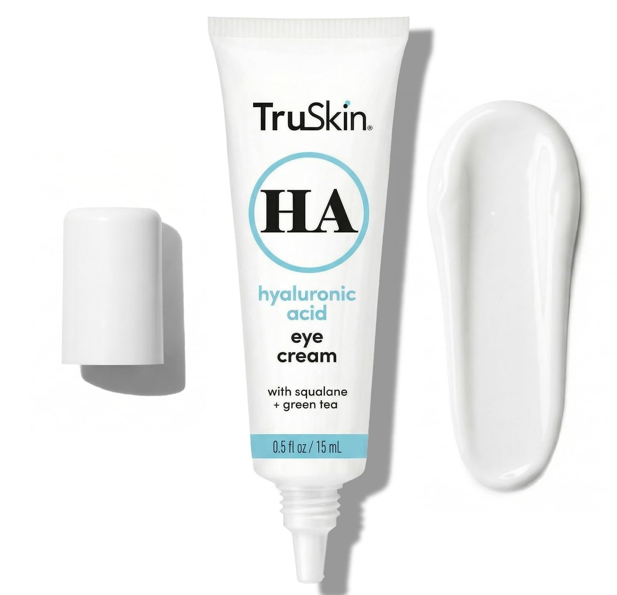 TruSkin Augencreme für einen hydratisierten, strahlenderen Augenbereich – Verbessert das Erscheinungsbild von dunklen Augenringen und Schwellungen – mit Hyaluronsäure, Squalan, Grüntee – Augencreme für Frauen, 0,5 fl oz