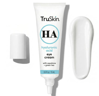 TruSkin Augencreme für einen hydratisierten, strahlenderen Augenbereich – Verbessert das Erscheinungsbild von dunklen Augenringen und Schwellungen – mit Hyaluronsäure, Squalan, Grüntee – Augencreme für Frauen, 0,5 fl oz
