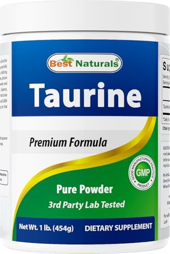 Best Naturals 100% Reines Taurin Pulver in freier Form – 1000 mg pro Portion – 454 g (1 lb)