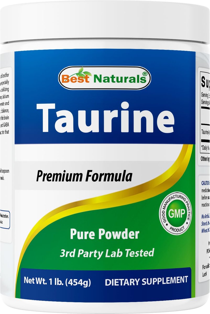 Best Naturals 100% Reines Taurin Pulver in freier Form – 1000 mg pro Portion – 454 g (1 lb)