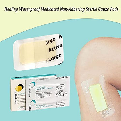 L-Mesitran Medizinische Honig-Wundauflagen (5 Stück pro Packung) – 30% Honig – Wundheilung, wasserdicht, steril, nicht haftend, für kleine Schnitte, Schürfwunden, Verbrennungen