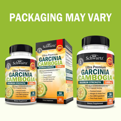 Garcinia Cambogia Kapseln zur Gewichtsabnahme – Appetitzügler & Fatburner für Männer & Frauen – 1600 mg natürlicher Extrakt & 960 mg HCA – Stoffwechsel-Booster & Kohlenhydratblocker – 60 Kapseln