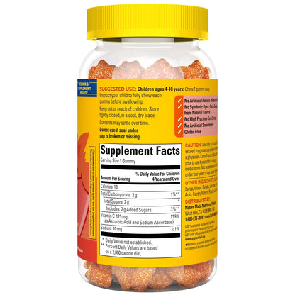 Nature Made Kids First Vitamin C Gummis für Kinder – Nahrungsergänzungsmittel zur Unterstützung des Immunsystems, 110 Gummis, 110 Tage Vorrat