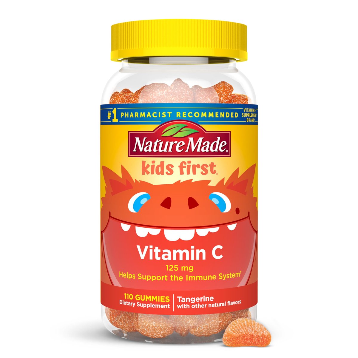 Nature Made Kids First Vitamin C Gummis für Kinder – Nahrungsergänzungsmittel zur Unterstützung des Immunsystems, 110 Gummis, 110 Tage Vorrat
