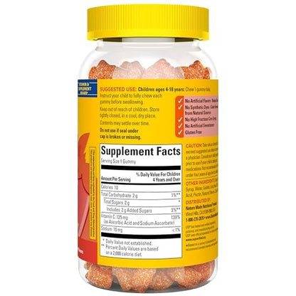 Nature Made Kids First Vitamin C Gummis für Kinder – Nahrungsergänzungsmittel zur Unterstützung des Immunsystems, 110 Gummis, 110 Tage Vorrat