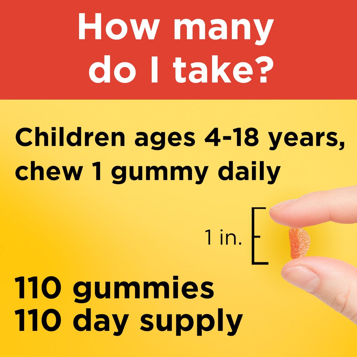 Nature Made Kids First Vitamin C Gummis für Kinder – Nahrungsergänzungsmittel zur Unterstützung des Immunsystems, 110 Gummis, 110 Tage Vorrat
