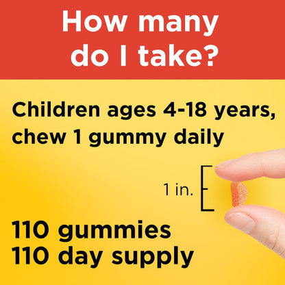 Nature Made Kids First Vitamin C Gummis für Kinder – Nahrungsergänzungsmittel zur Unterstützung des Immunsystems, 110 Gummis, 110 Tage Vorrat