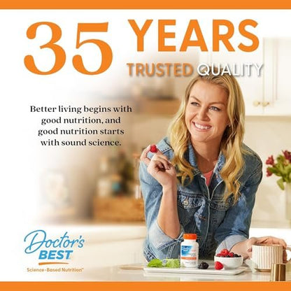 Doctor's Best Hochdosiertes Eisen mit Ferrochel – 27 mg, 120 Tabletten – Magenschonend, für Immunsystem & Blutgesundheit