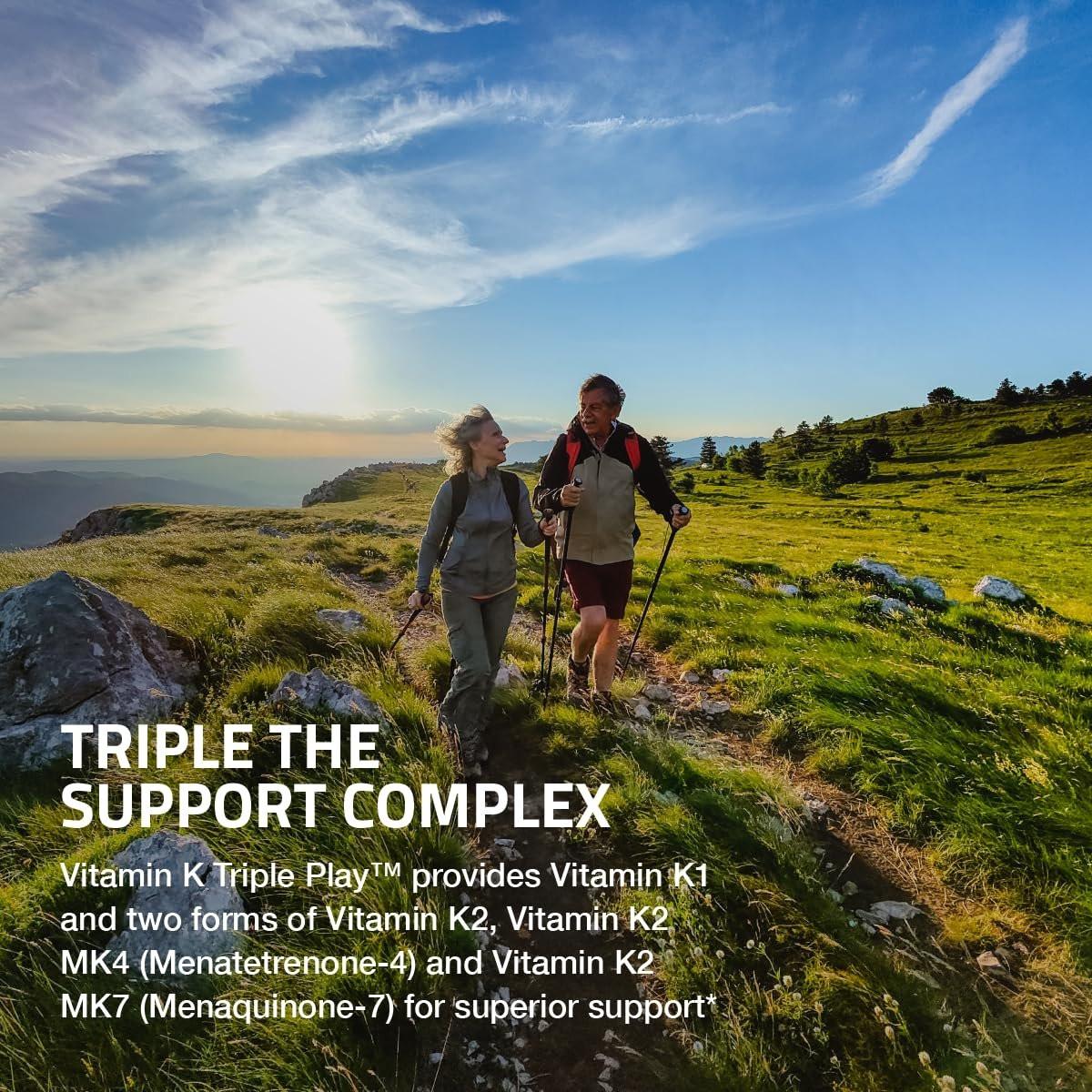 Bronson Vitamin K Triple Play - Vollspektrum Vitamin K Komplex mit K1, K2 MK4 und K2 MK7 - 90 Kapseln