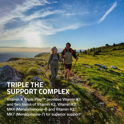 Bronson Vitamin K Triple Play - Vollspektrum Vitamin K Komplex mit K1, K2 MK4 und K2 MK7 - 90 Kapseln