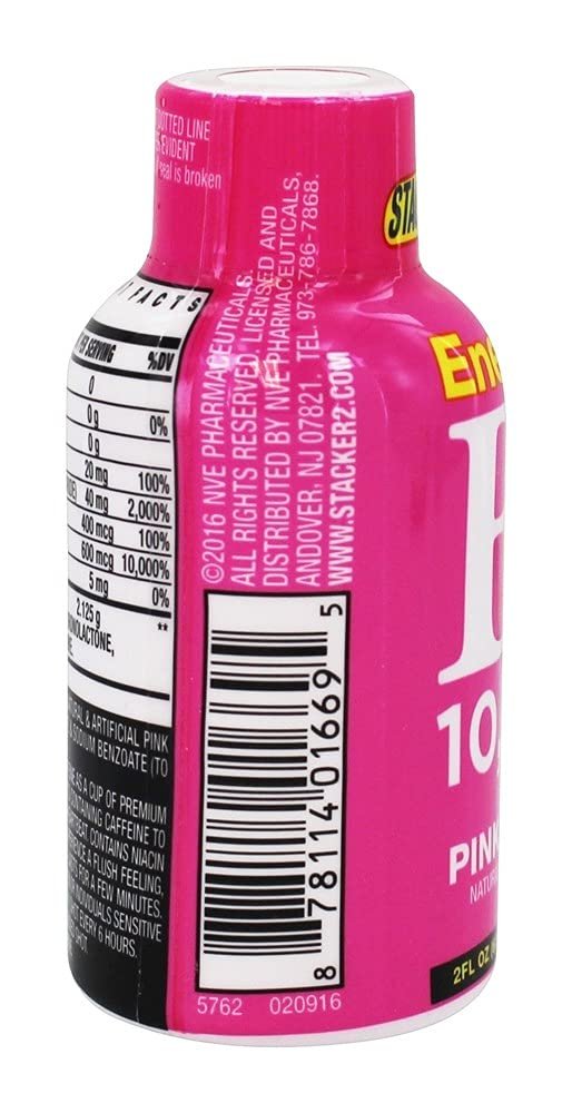 STACKER 2 Pink Lemonade B12 Energy Shot, 59ml (12er Pack) – Vitamin-B12-Getränk