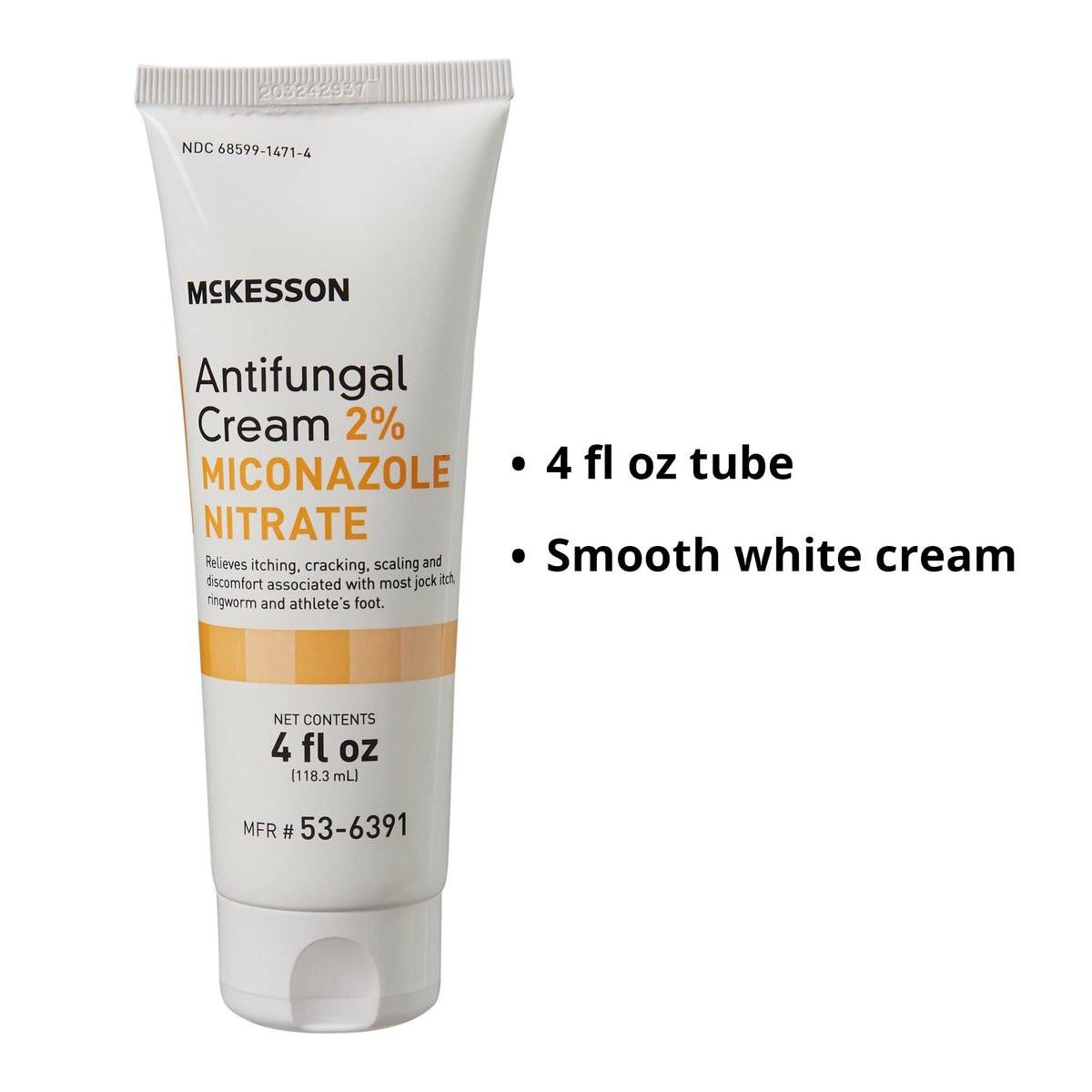 McKesson Antimykotische Creme, 2% Miconazolnitrat - Lindert Juckreiz, Brennen, Rissbildung bei Jock Itch, Ringelflechte und Fußpilz - 118 ml, 1 Stück