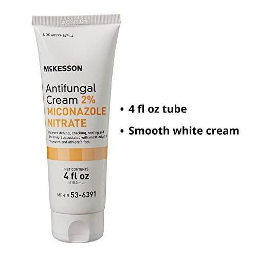 McKesson Antimykotische Creme, 2% Miconazolnitrat - Lindert Juckreiz, Brennen, Rissbildung bei Jock Itch, Ringelflechte und Fußpilz - 118 ml, 1 Stück