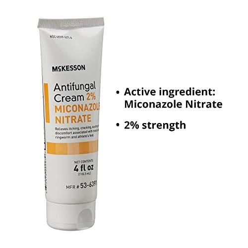 McKesson Antimykotische Creme, 2% Miconazolnitrat - Lindert Juckreiz, Brennen, Rissbildung bei Jock Itch, Ringelflechte und Fußpilz - 118 ml, 1 Stück