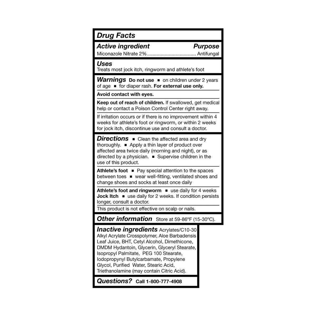 McKesson Antimykotische Creme, 2% Miconazolnitrat - Lindert Juckreiz, Brennen, Rissbildung bei Jock Itch, Ringelflechte und Fußpilz - 118 ml, 1 Stück