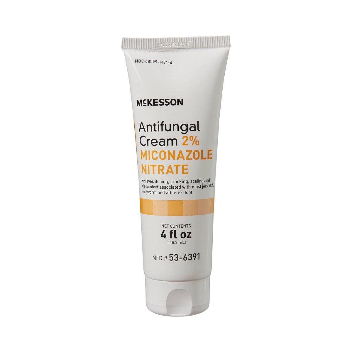 McKesson Antimykotische Creme, 2% Miconazolnitrat - Lindert Juckreiz, Brennen, Rissbildung bei Jock Itch, Ringelflechte und Fußpilz - 118 ml, 1 Stück