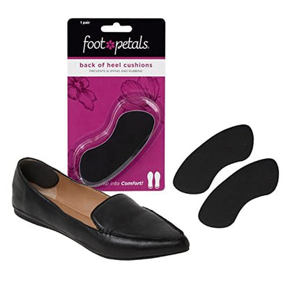 Foot Petals Fersenpolster – Schmerzlindernde Gel-Einlagen für die Ferse, 1 Paar, Schwarz