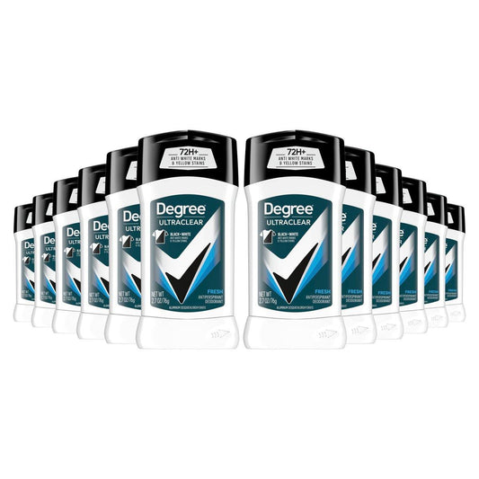 Degree Men UltraClear Antiperspirant Deodorant Fresh, 12er-Pack, 72-Stunden-Schutz gegen Schweiß und Geruch mit MotionSense Technologie, 2,7 oz