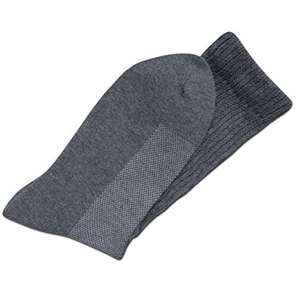 Well Knitting Diabetikersocken für Damen & Herren, Coolmax Medical Circulation Mid Calf Socken mit nahtloser Zehenpartie, nicht einschnürendem Bund und gepolsterter Sohle, 4 Paar (Grau, L)