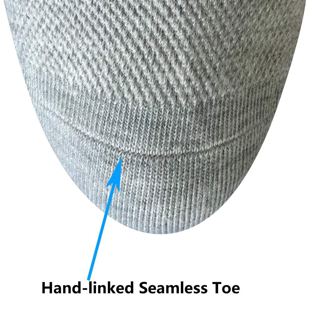 Well Knitting Diabetikersocken für Damen & Herren, Coolmax Medical Circulation Mid Calf Socken mit nahtloser Zehenpartie, nicht einschnürendem Bund und gepolsterter Sohle, 4 Paar (Grau, L)
