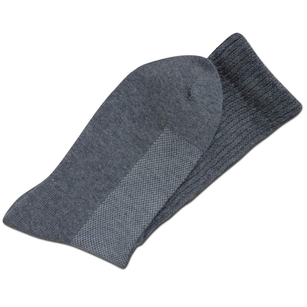 Well Knitting Diabetikersocken für Damen & Herren, Coolmax Medical Circulation Mid Calf Socken mit nahtloser Zehenpartie, nicht einschnürendem Bund und gepolsterter Sohle, 4 Paar (Grau, L)
