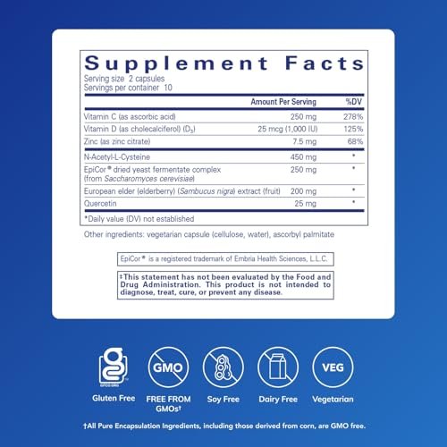 Pure Encapsulations PureDefense mit NAC | Unterstützt die erste Immunabwehr und die Gesundheit der oberen Atemwege | 20 Kapseln