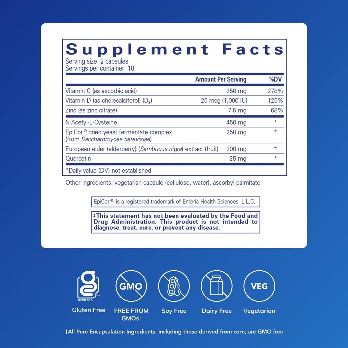 Pure Encapsulations PureDefense mit NAC | Unterstützt die erste Immunabwehr und die Gesundheit der oberen Atemwege | 20 Kapseln