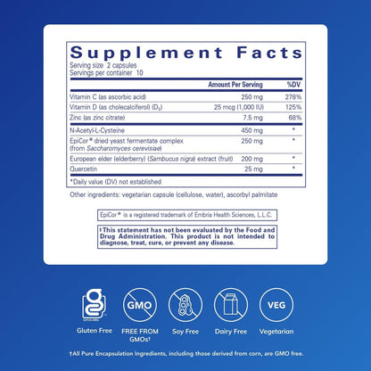 Pure Encapsulations PureDefense mit NAC | Unterstützt die erste Immunabwehr und die Gesundheit der oberen Atemwege | 20 Kapseln