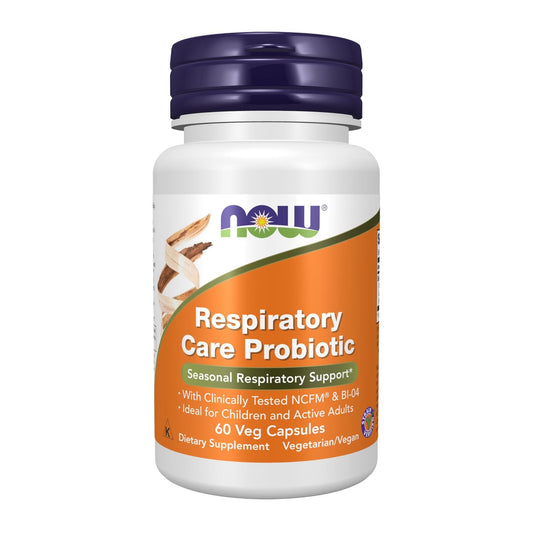 NOW Foods Nahrungsergänzung, Atemwegs-Pflege-Probiotikum, mit klinisch getestetem NCFM® & BI-04, 60 Veg-Kapseln