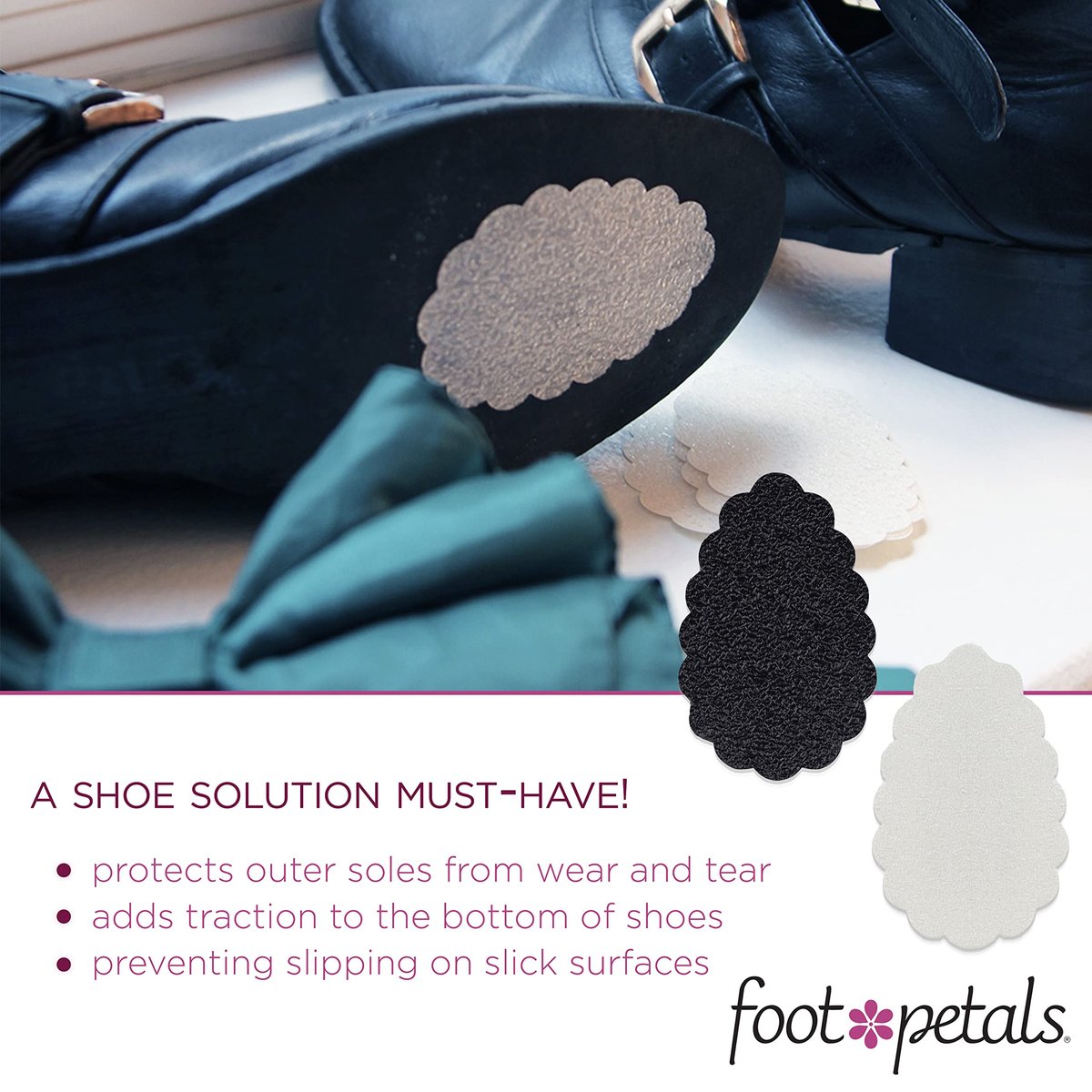 Foot Petals No Slip Grips – Antirutsch-Pads für Damenschuhe – Verhindern das Verrutschen in High Heels, Pumps, Stiefeln, Keilabsätzen, Flats, Sandalen