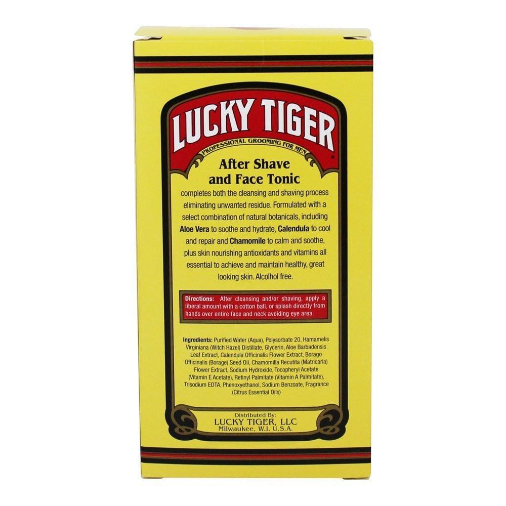 Lucky Tiger After Shave und Gesichtswasser (237 ml) – Alkoholfreies Aftershave für Männer – Beruhigendes Gesichtswasser mit Aloe Vera, Ringelblume und Kamille gegen Rasurbrand