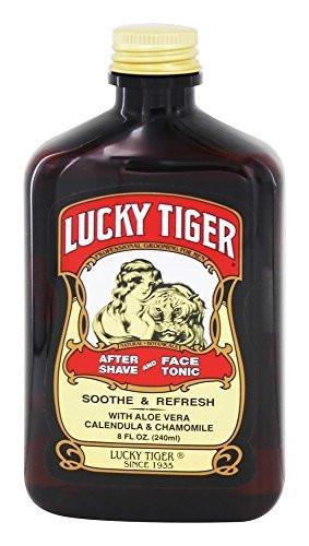Lucky Tiger After Shave und Gesichtswasser (237 ml) – Alkoholfreies Aftershave für Männer – Beruhigendes Gesichtswasser mit Aloe Vera, Ringelblume und Kamille gegen Rasurbrand