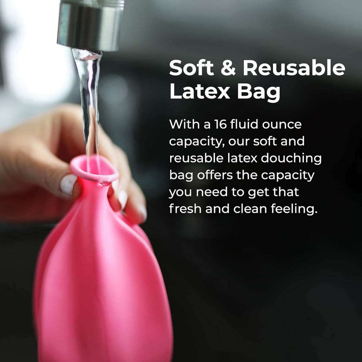 Flents Wiederverwendbares Douche-Set – Kompaktes & tragbares Damenhygienesystem, 16 fl oz Reinigungsflasche, BPA-frei, Gummi, einfach zu verwenden, reisefreundlich, persönliche Pflege und Wellness-Lösung für Frauen